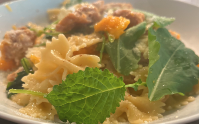 Pasta with Butternut Squash, Sausage and Kale